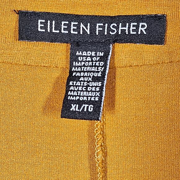 Eileen Fisher Long Sleeve Fine Jersey V-Neck Long Top in Goldenrod Size XL - Picture 2 of 11
